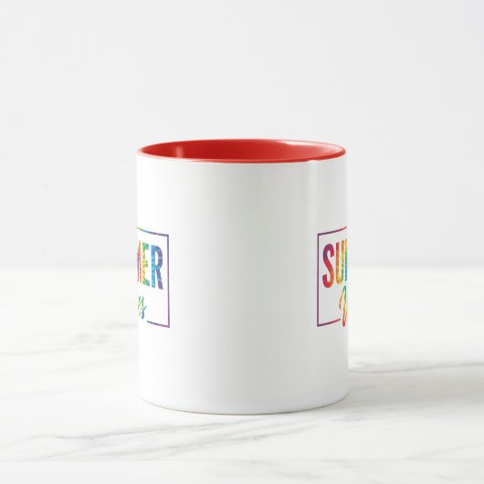 SUMMER Vibes Tie-Dye Rainbow Coffee Mug  Bold Mok (Midden)
