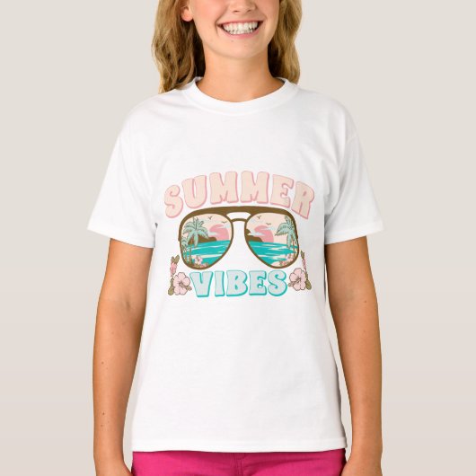 Summer Vibes Tropical Beach Zomer Fun T-shirt (Voorkant)