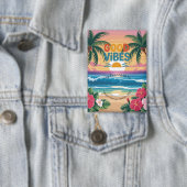 Summer Vibes Tropical Notitieboek Button (Insitu)
