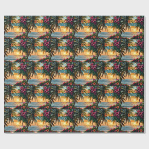 Summer Vibes Tropical Notitieboek Cadeaupapier