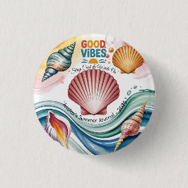 Summer Vibes Tropical Notitieboek Ronde Button 3,2 Cm