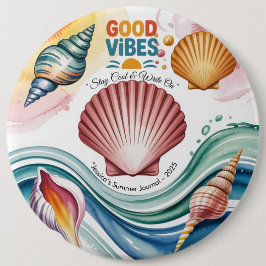Summer Vibes Tropical Notitieboek Ronde Button 6,0 Cm