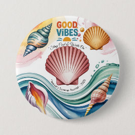 Summer Vibes Tropical Notitieboek Ronde Button 7,6 Cm