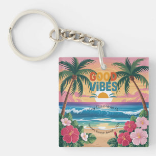 Summer Vibes Tropical Notitieboek Sleutelhanger