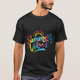 Summer Vibes Tye Dye Summer Beach Travel Family Va T-shirt