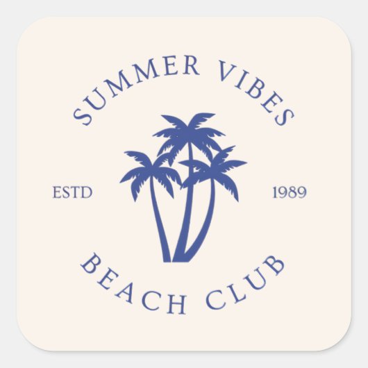 Summer Vibes Vierkante Sticker (Voorkant)