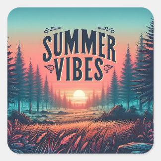 Summer Vibes Vierkante Sticker