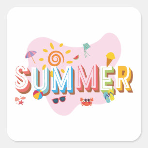 Summer Vibes Vierkante Sticker