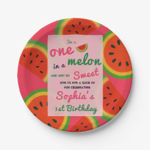 Summer Vibes Watermelon Party Uitnodigen Papieren Bordje