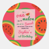 Summer Vibes Watermelon Party Uitnodigen Ronde Sticker (Voorkant)