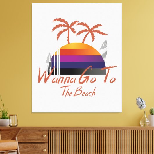 Summer Vibes wil naar het strand Classic Canvas Afdruk (Insitu (Woonkamer))