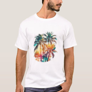Summer Vibes with Palm Treat on the Beach T-shirt