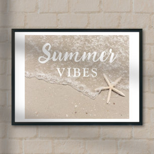 Summer vibes zee oceaan strand zand zee ster poste poster