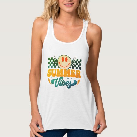 "Summer Vibes", zomer Tanktop (Voorkant)