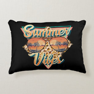 Summer Vibes zonnebril strandzonsondergang Accent Kussen