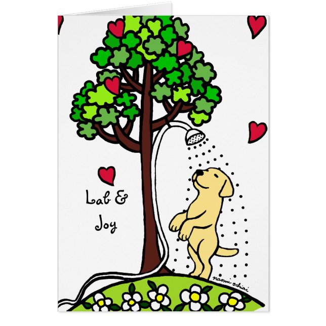 Summer Water Fun Yellow Labrador Cartoon (Voorkant)