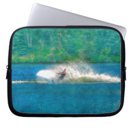 Summer Water skiier and Lake Laptop Sleeve