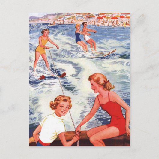 Summer Water Skiing Fun Briefkaart (Voorkant)