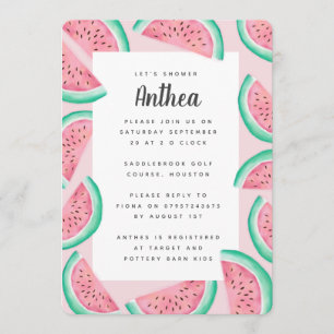 SUMMER WATERMELON BABY SHOWER INVITE KAART