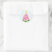 Summer Watermelon Kerstmis Ronde Sticker (Tas)