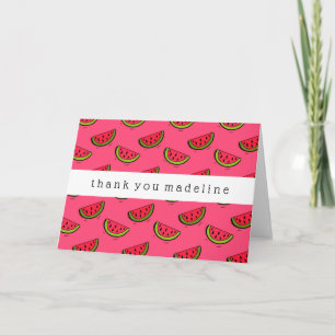 Summer Watermelon Pink Pattern Bedankkaart
