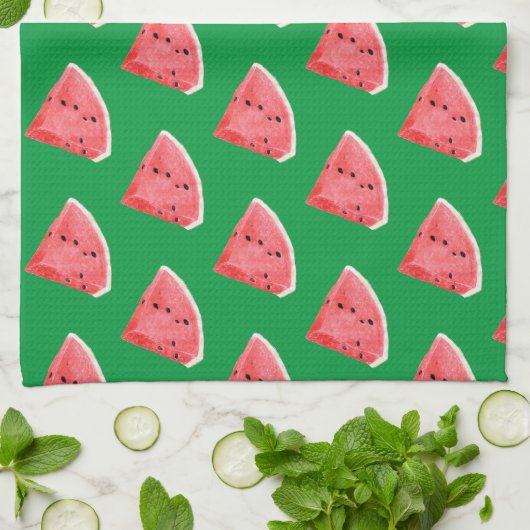 Summer Watermelon Slices Pattern Theedoek (Gevouwen)