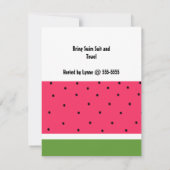 Summer Watermelon Theme Birthday Invitation Kaart (Achterkant)