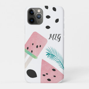 Summer Watermelon Tropical Leaf and Seeds iPhone 11 Pro Hoesje