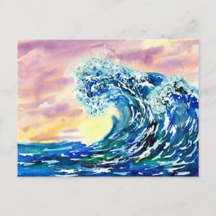 Summer Waves Sunset Briefkaart
