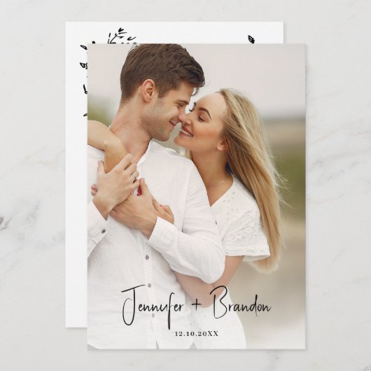 Summer Wedding hand geschetst Save the Date Kaart (Voorkant / Achterkant)