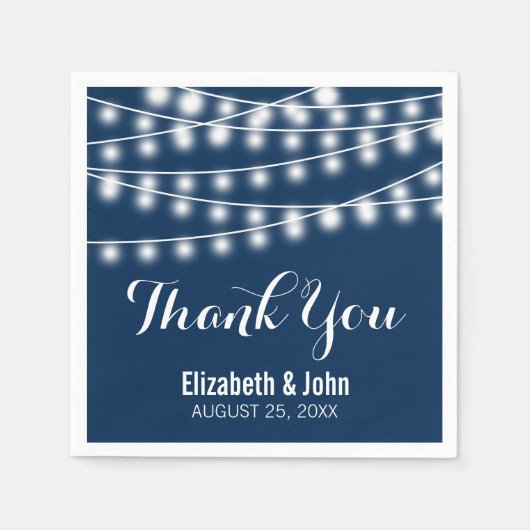 Summer Wedding String Lights Design Servetten (Voorkant)