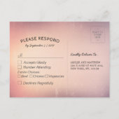 Summer Wedding String Lights Palm Tree RSVP Antwoo Uitnodiging Briefkaart (Achterkant)