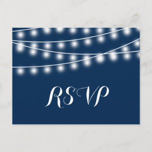 Summer Wedding String Lights RSVP Uitnodiging Briefkaart