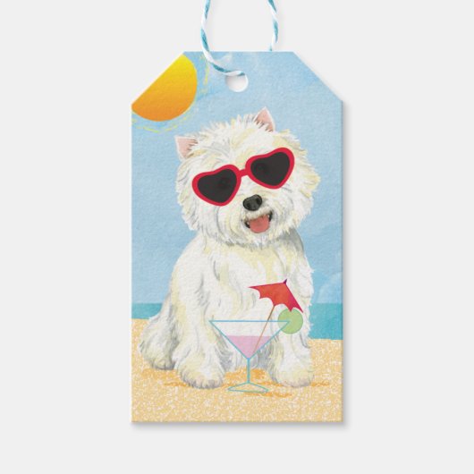 Summer Westie Cadeaulabel (Voorkant)