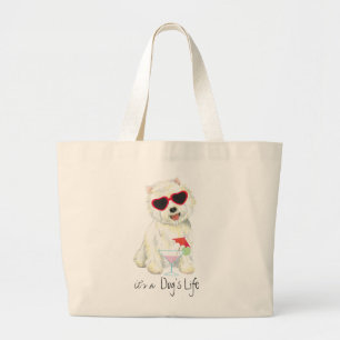 Summer Westie Grote Tote Bag