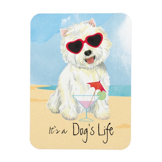 Summer Westie Magneet (Verticaal)