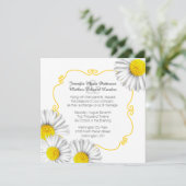Summer White Daisies Wedding Invitation Kaart (Staand voorkant)