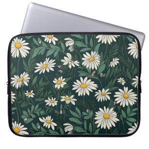 Summer White Digial Daisy Laptop Sleeve