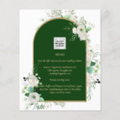 Summer White Roses Emerald Greenery Wedding Flyer (Achterkant)