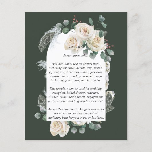 Summer White Roses Emerald Sage Greenery WEDDING (Achterkant)