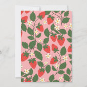 Summer White Strawberry Boho Baby shower Kaart (Achterkant)