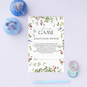 Summer Wildflower Baby shower Bingo Game Flyer (Enkel)