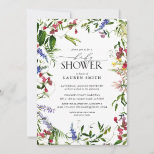 Summer Wildflower Baby shower Kaart
