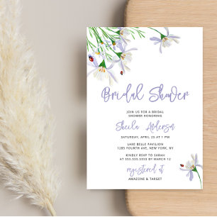 Summer Wildflower Bridal Shower Invitation Kaart