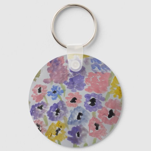 Summer Wildflower Button Sleutelhanger (Voorkant)