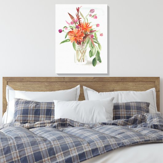 Summer Wildflower Canvas Afdruk (Insitu (Slaapkamer))