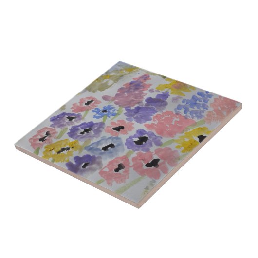 Summer Wildflower Ceramic Tile Tegeltje (Zijkant)