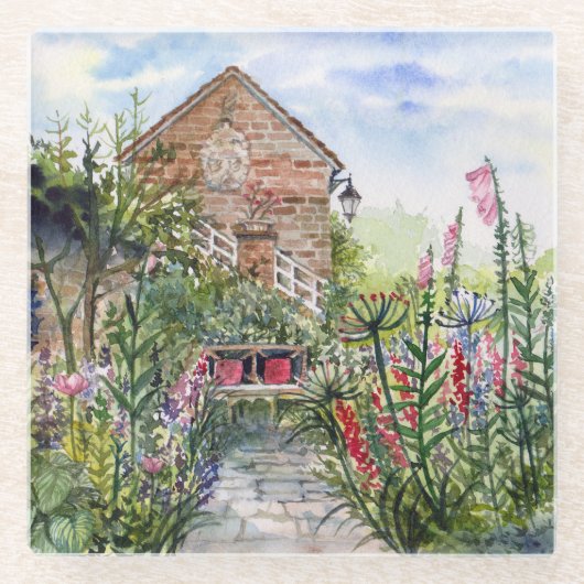 Summer Wildflower English Garden in York Glazen Onderzetter (Voorkant)