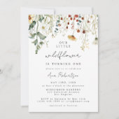 Summer Wildflower Field 1st Birthday Invitation (Devant)