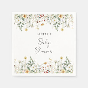Summer Wildflower Field Baby shower Servet